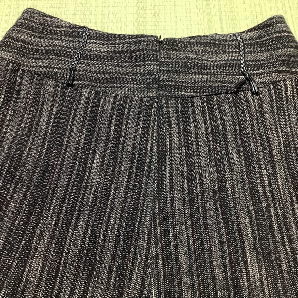 Vintage AZITA Jeans Midi Skirt 14 Mix Media Braided Leather Feathers Lace - Picture 7 of 8